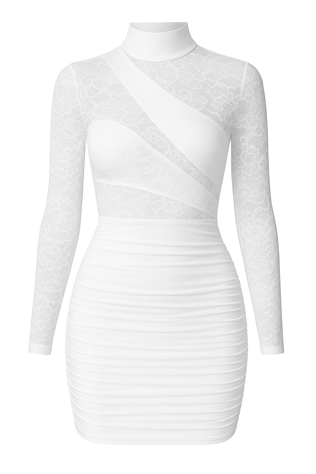 Elena – Abito Elegante in Pizzo Bianco