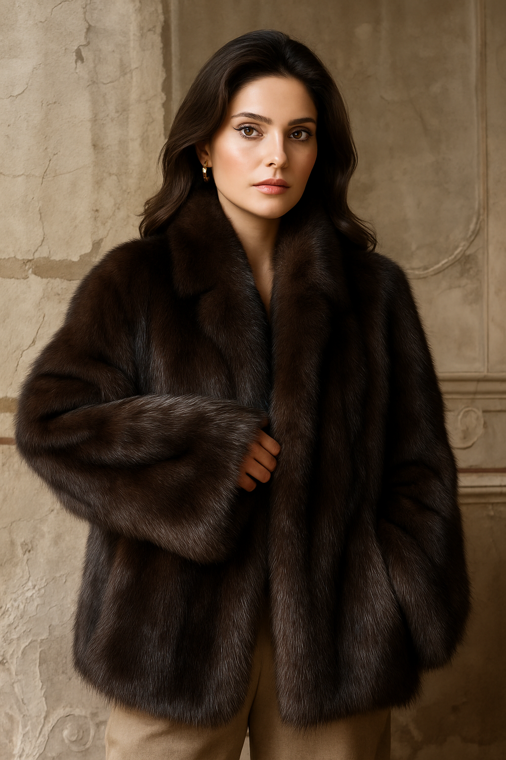 Arianna - Pelliccia Ecologica Marrone Luxury