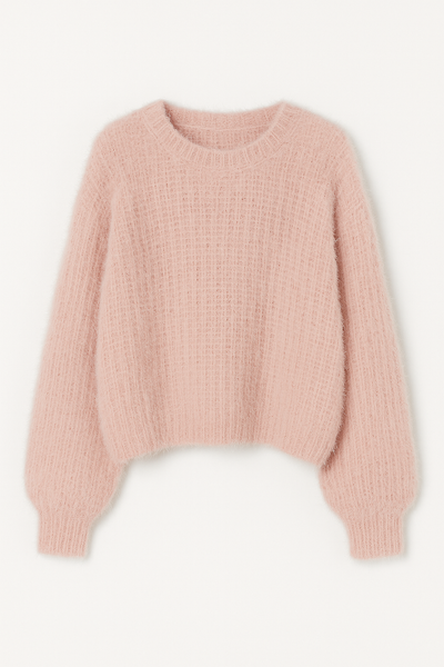 Camilla – Maglione Soffice Effetto Peluche in Tonalità Rosa Cipria