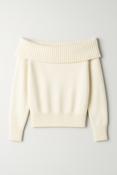 Giulia – Maglione Off-Shoulder Premium in Maglia Morbida