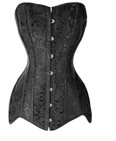Viola – Corsetto Elegante in Broccato Nero